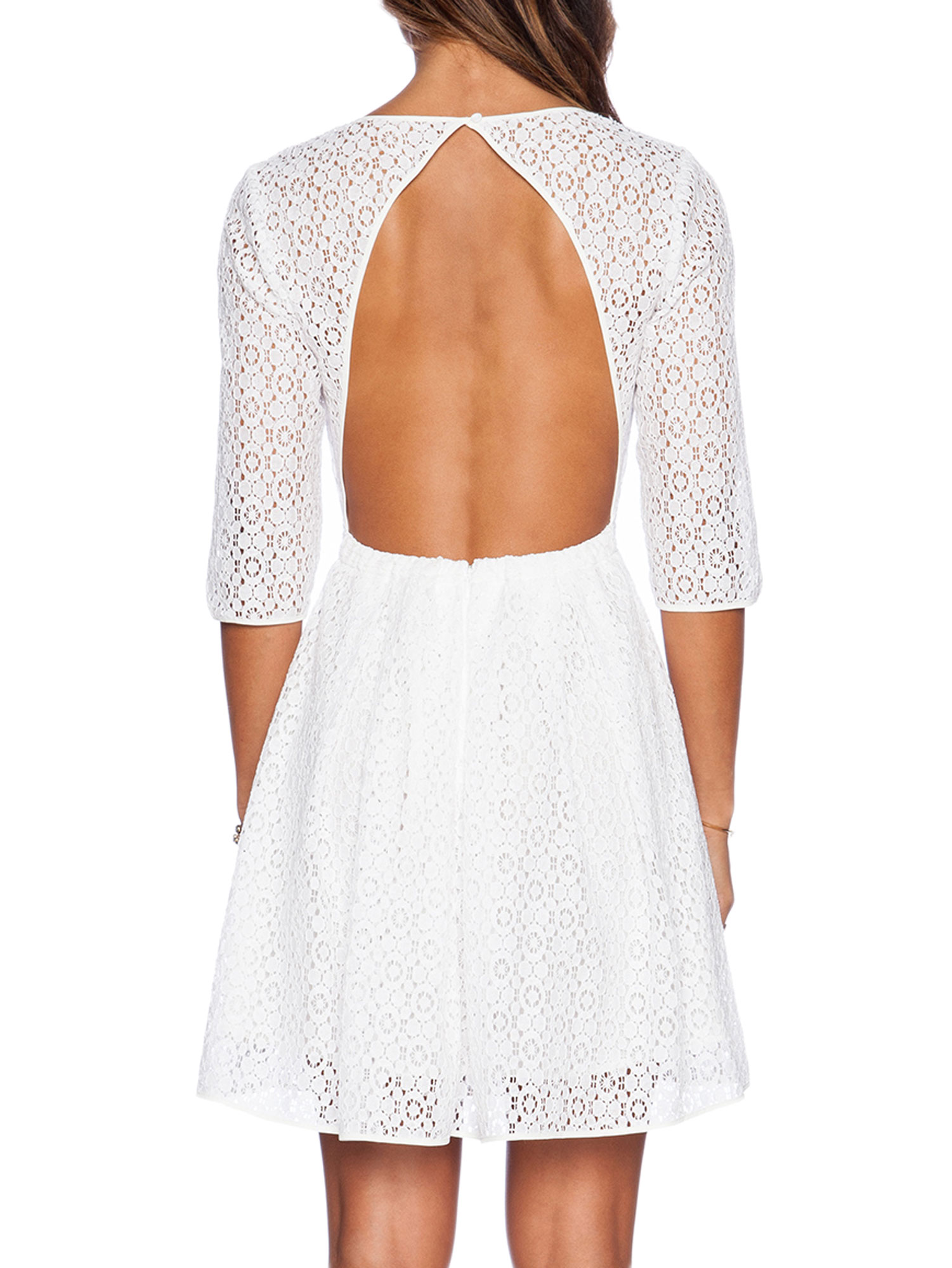 REBECCA MINKOFF Women's White Fit & Flare Lacey Dress $298 NWT | eBay